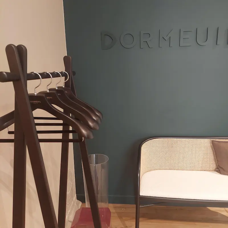 Nakata Hanger installed inside a Dormeuil store