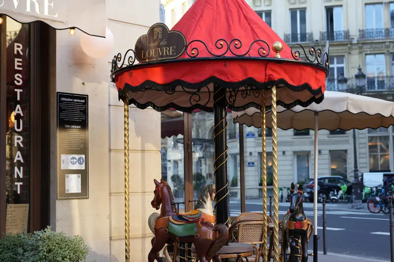 Merry-go-round on a French street corner